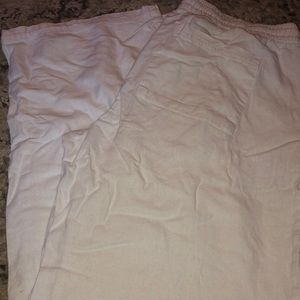 White linen pants
